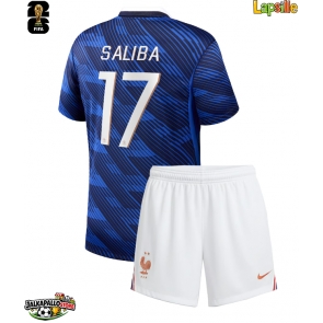 Ranska William Saliba #17 Kotipaita Lapsille MM-kisat 2026 Lyhythihainen (+ shortsit)